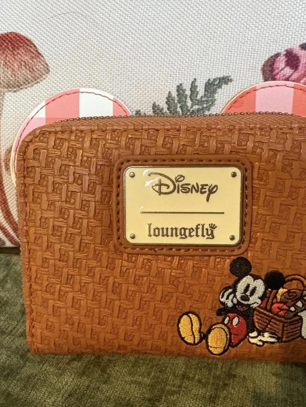 Loungefly Mickey Mouse Pink Checkered Zip Wallet